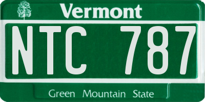 VT license plate NTC787