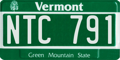 VT license plate NTC791