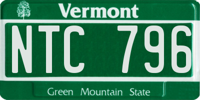 VT license plate NTC796