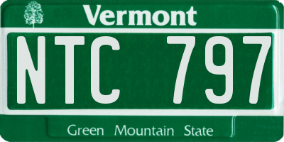 VT license plate NTC797