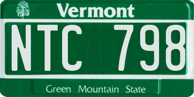 VT license plate NTC798