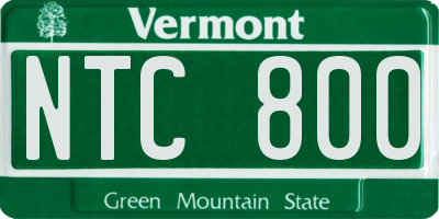 VT license plate NTC800