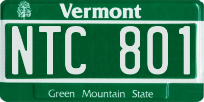 VT license plate NTC801