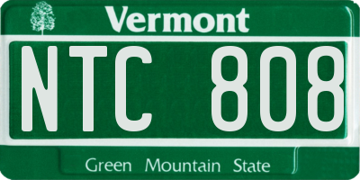 VT license plate NTC808