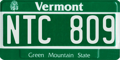 VT license plate NTC809