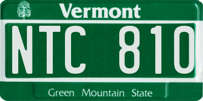 VT license plate NTC810
