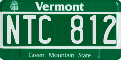 VT license plate NTC812