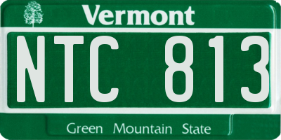 VT license plate NTC813