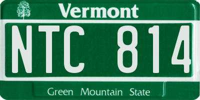 VT license plate NTC814