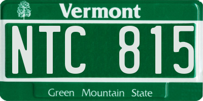 VT license plate NTC815