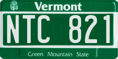 VT license plate NTC821
