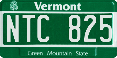 VT license plate NTC825
