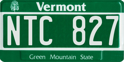 VT license plate NTC827