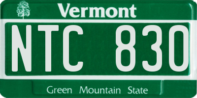 VT license plate NTC830