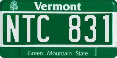 VT license plate NTC831