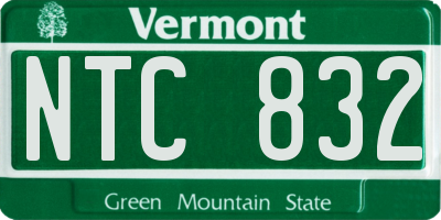 VT license plate NTC832