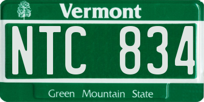 VT license plate NTC834