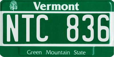 VT license plate NTC836