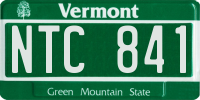 VT license plate NTC841