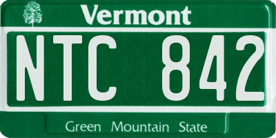 VT license plate NTC842