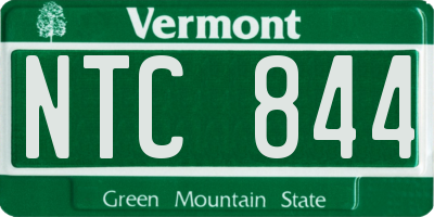 VT license plate NTC844