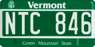 VT license plate NTC846