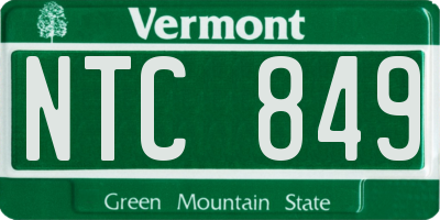 VT license plate NTC849