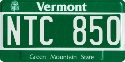 VT license plate NTC850