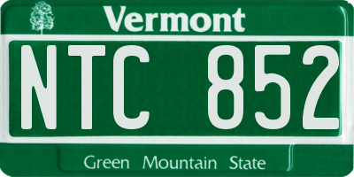 VT license plate NTC852
