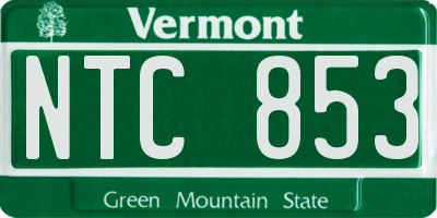 VT license plate NTC853