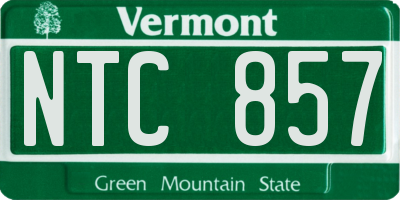 VT license plate NTC857