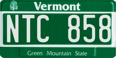 VT license plate NTC858