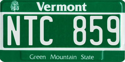 VT license plate NTC859