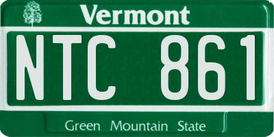 VT license plate NTC861