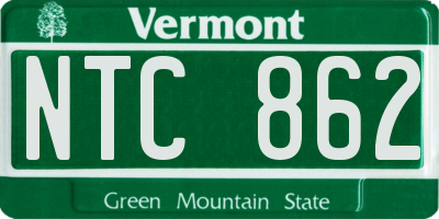 VT license plate NTC862