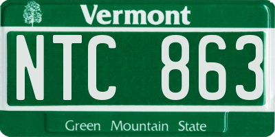 VT license plate NTC863