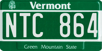 VT license plate NTC864
