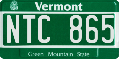 VT license plate NTC865