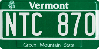 VT license plate NTC870