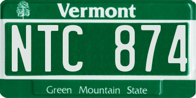 VT license plate NTC874