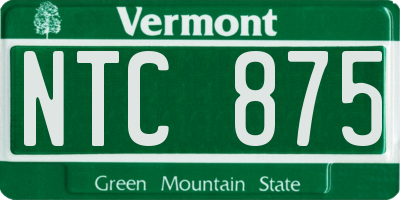 VT license plate NTC875