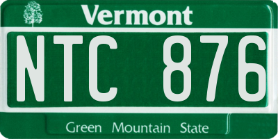 VT license plate NTC876