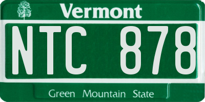 VT license plate NTC878