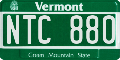 VT license plate NTC880