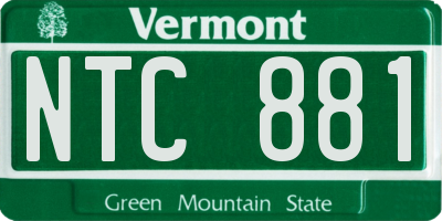 VT license plate NTC881