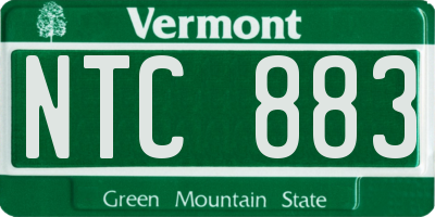 VT license plate NTC883