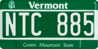 VT license plate NTC885