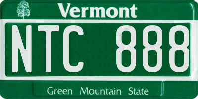 VT license plate NTC888