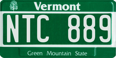 VT license plate NTC889
