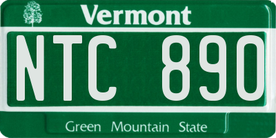 VT license plate NTC890